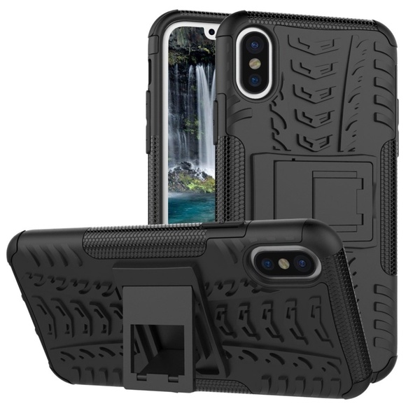 Other - NEW iPhone X Case Cover Stand Black Rugged Tire